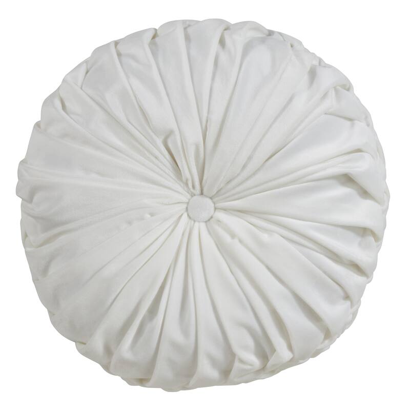 Velvet Pintuck Throw Pillow - White