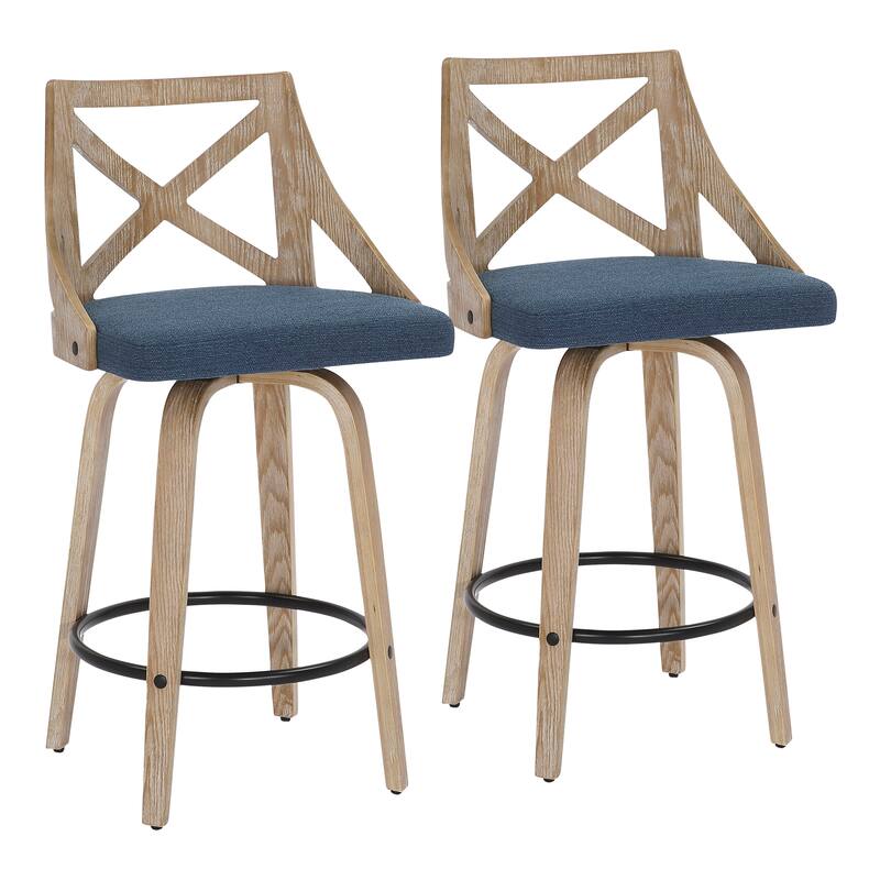 The Gray Barn Charlotte 26" Fixed-Height Counter Stool with Bent Wood Legs (Set of 2)