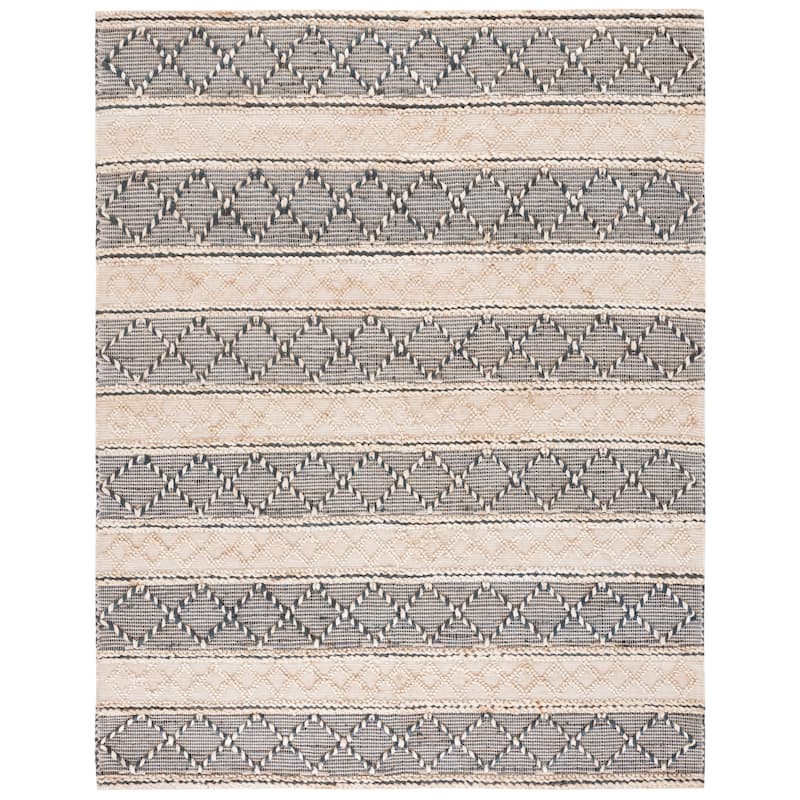 SAFAVIEH Flatweave Natural Fiber Gulborg Geometric Jute Rug - 8' x 10' - Natural/Grey