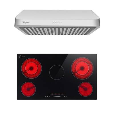2 Piece Kitchen Appliances Packages Including 36" Radiant Electric Cooktop and 36" Under Cabinet Range Hood