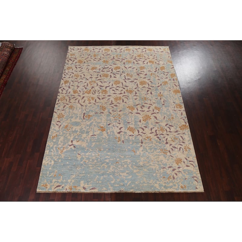 Vegetable Dye Abstract Oriental Living Room Area Rug Wool Hand-knotted - 8'9" x 11'11"