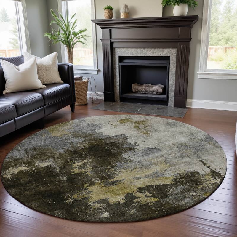 Premium Washable Super Soft Modern Chic Mayfield Rug - Brown - 8' x 8'