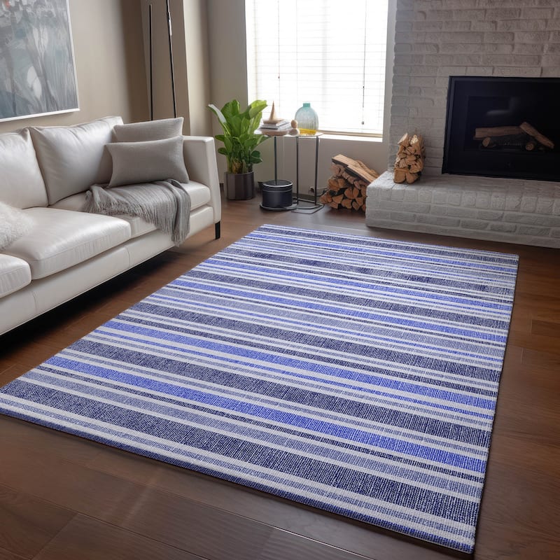 Premium Washable Super Soft Modern Cabana Stripe Mayfield Rug