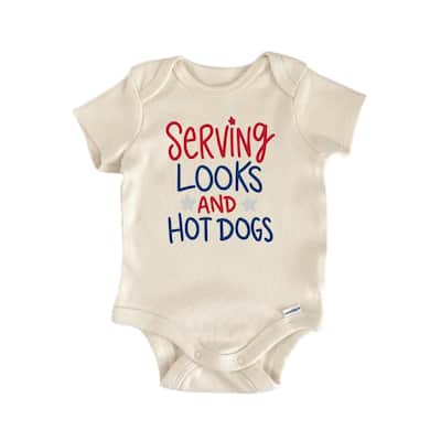 Hot Dog July 4th Patriotic - Baby Boy Girl Clothes Bodysuit Funny Cute