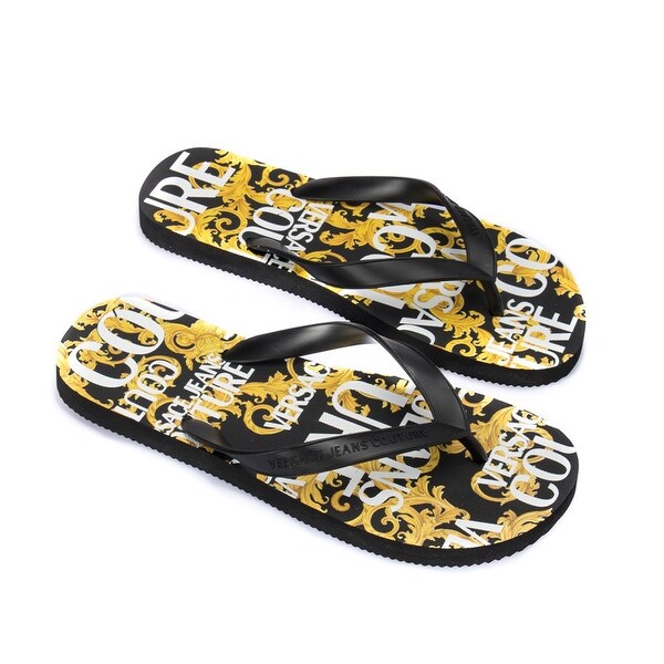 Versace Jeans Couture Women's Baroque Flip Flop Sandals Black. Opens flyout.