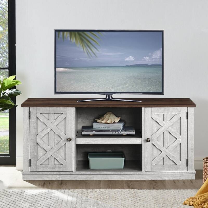 54" Faux Raw Wood TV Stand for 60" TVs - 54" in Width