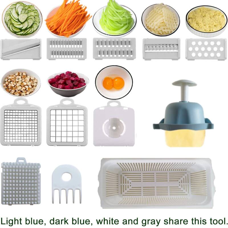 Vegetable Chopper Multifunctional Veggie Chopper,Blue Kitchen Vegetable Slicer Dicer Cutter