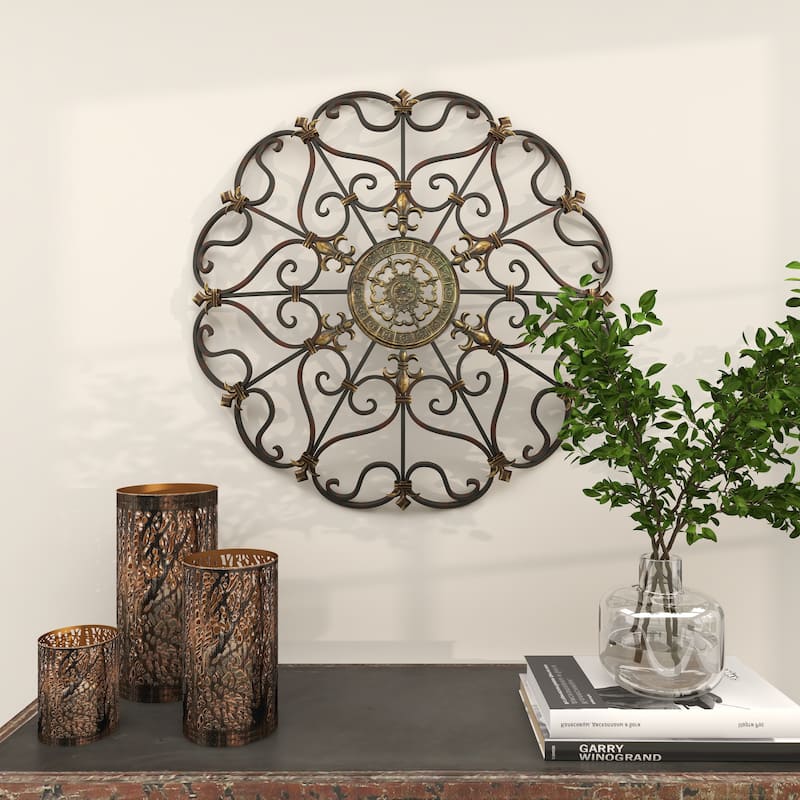 Brown Metal Scroll Home Wall Decor