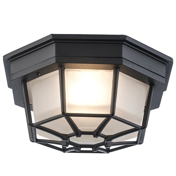 slide 2 of 12, Trans Globe Lighting Single Light Down Lighting Flush Mount Ceiling Black