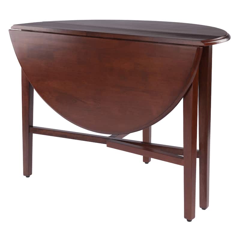 Hannah Double Drop Leaf Round Dining Table, Walnut