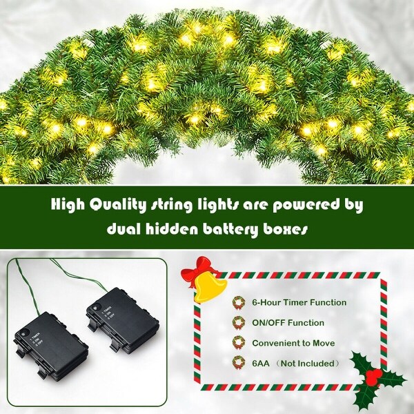 48 Inch Pre lit Cordless Artificial Christmas Wreath 48 inch Bed Bath Beyond 32305804
