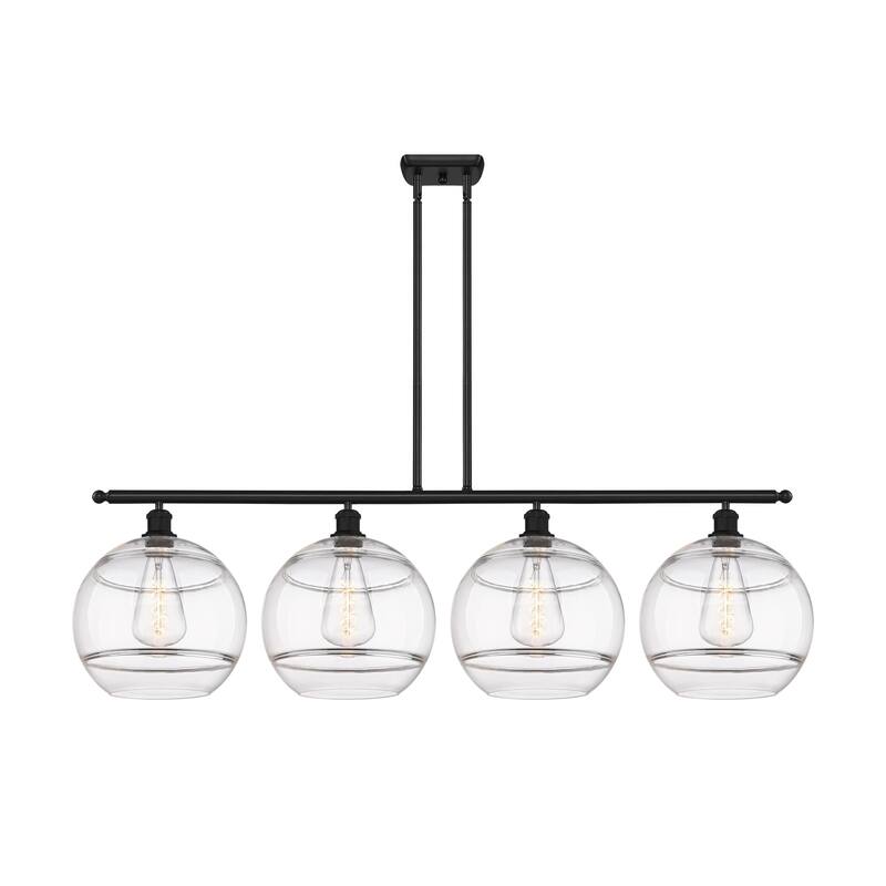 Innovations Lighting 516-4I-14-50 Rochester Linear Rochester 4 Light - Matte Black / Clear