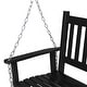 preview thumbnail 32 of 38, VEIKOUS 4 ft. Outdoor Wood Hanging Patio Porch Swing with Chains for 2 Person
