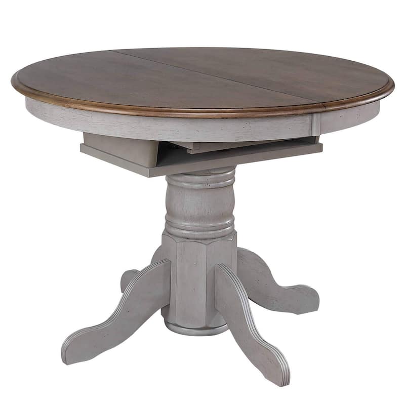 Extendable Dining Table - 42" to 60" Round/Oval, Wood Table, Seats 6 - 60