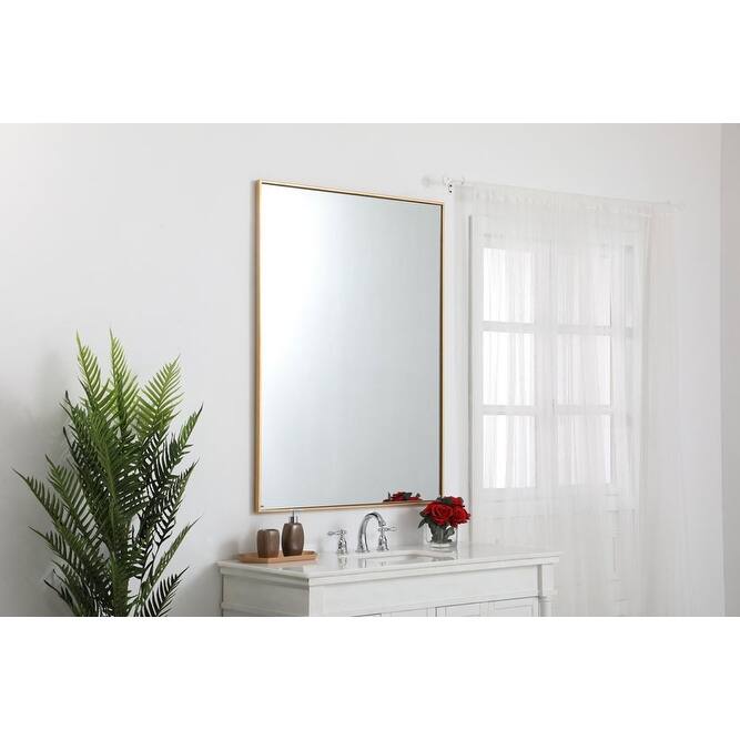 Elegant Lighting Eternity 36" x 48" Rectangular Beveled Metal Framed