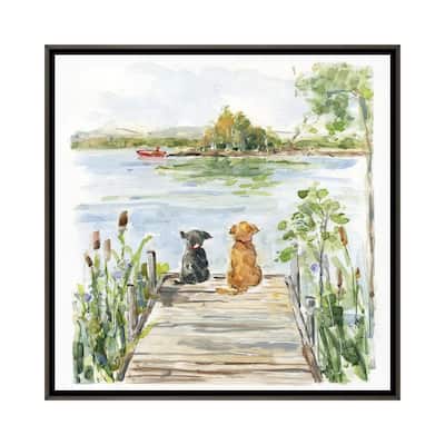 iCanvas "Lake Buddies" by Sally Swatland Framed