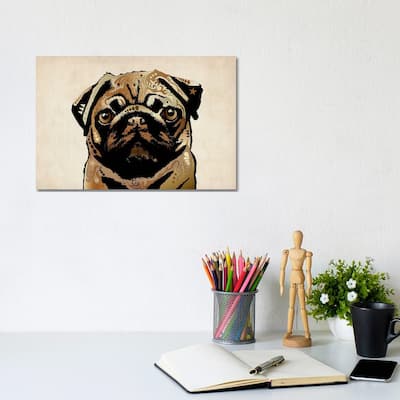 iCanvas "Pug Dog" by Michael Tompsett Canvas Print