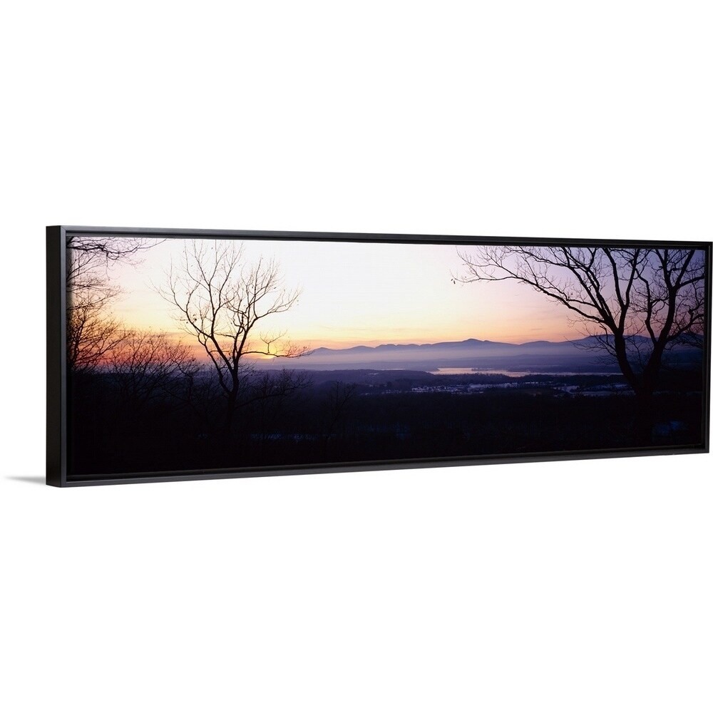 Shop Silhouette Of Bare Trees On A Landscape Catskill New York State Black Float Frame Canvas Art On Sale Overstock 25507906
