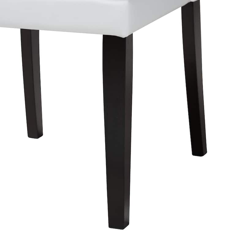 Baxton Studio Dylin Contemporary White Faux Leather with Button-tufted Nail Heads Trim Dining Chair (Set of 2)