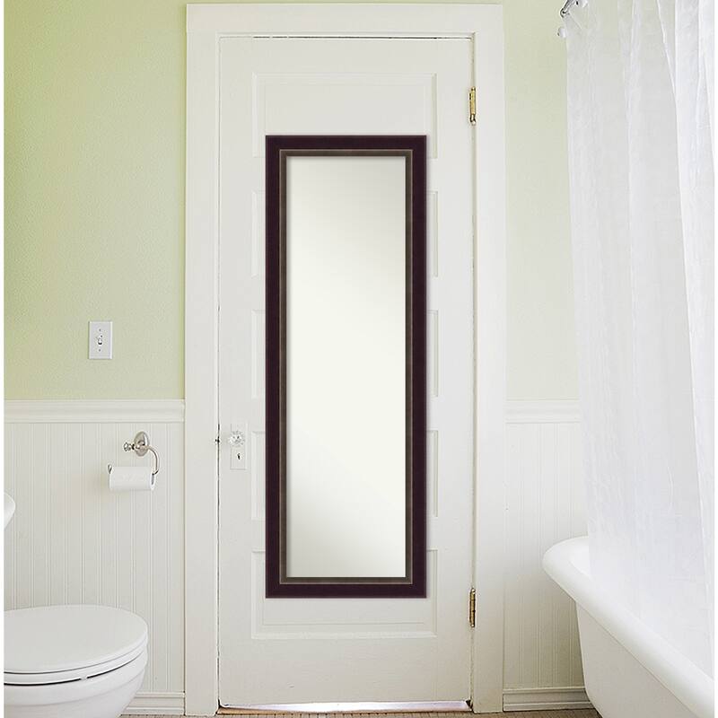 Non-Beveled Wood Full Length On The Door Mirror - Signore Frame - Outer Size: 18 x 52 in