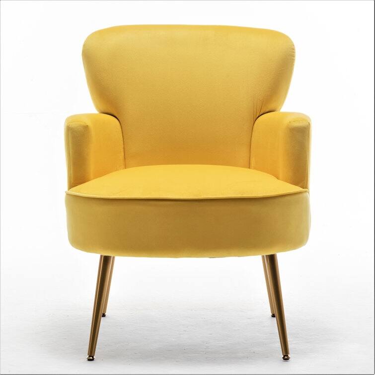 US Pride Furniture Stylish Velvet Armchair with Gold Metal Legs Comfortable Accent Chair