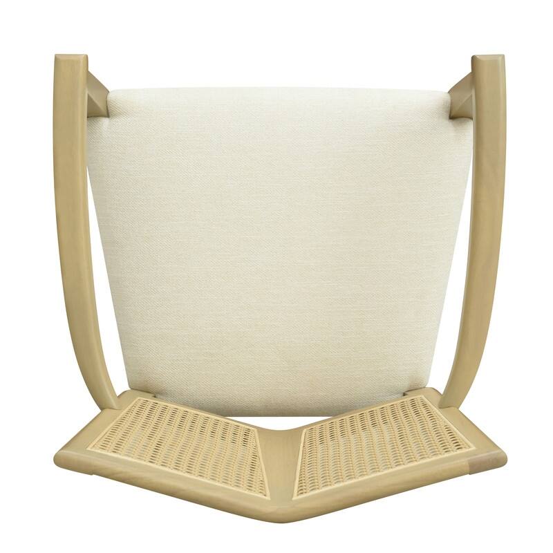 Wooden Dining Chairs Set of 2 Modern Fabric Upholstered Kitchen Chairs