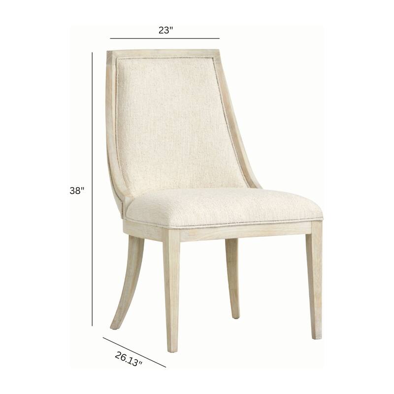 Magnussen Home Herringbone Ridge Clara Natural Upholstered Host Chair Two Pack - 23''W x 26.13''D x 38''H