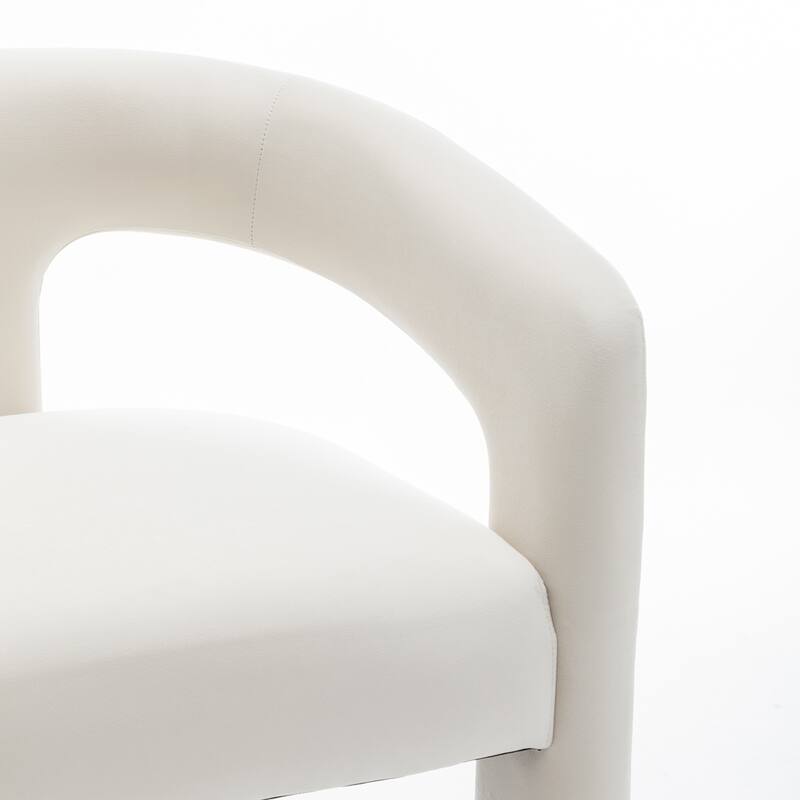 SEYNAR Modern Velvet 34.6''H Fixed Height Open-Back Bar Stool with Metal Footrest Set of 2