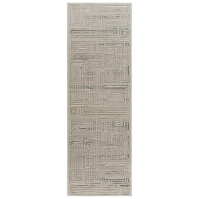 Gertmenian Trevi Polyester High-Low Plush Neutral Modern Abstract Indoor Area Rug Collection