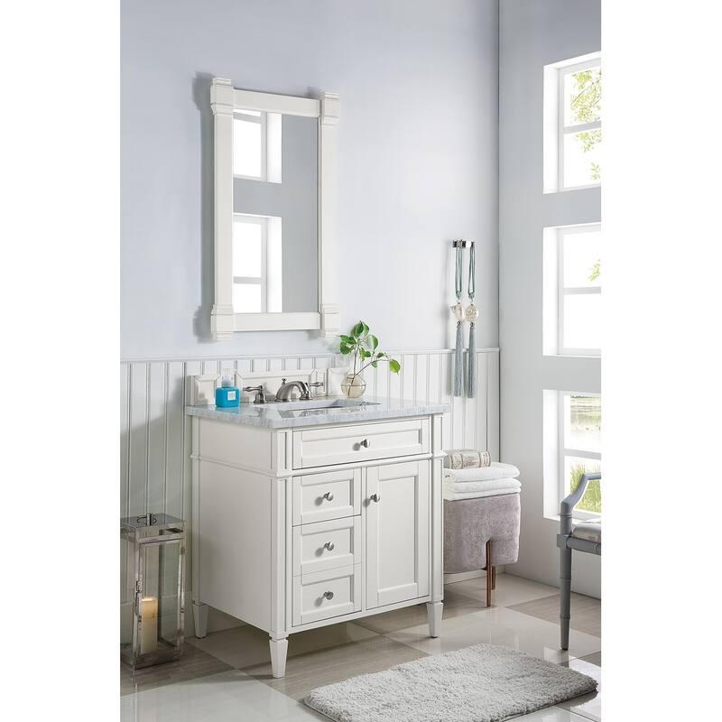 James Martin Vanities Brittany 30" Single Vanity, Bright White - 30 x 23.50 x 34