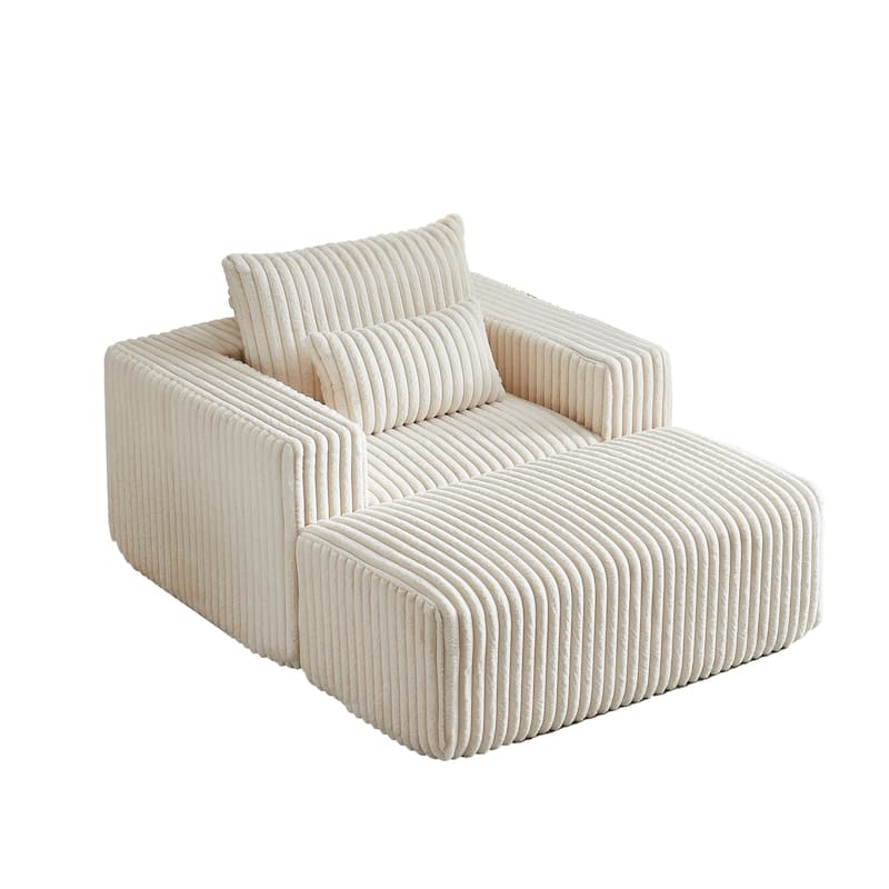 Cozy 62.5-Inch Recliner Chair with Footrest - Plush No Assembly Sofa for Indoor Relaxation