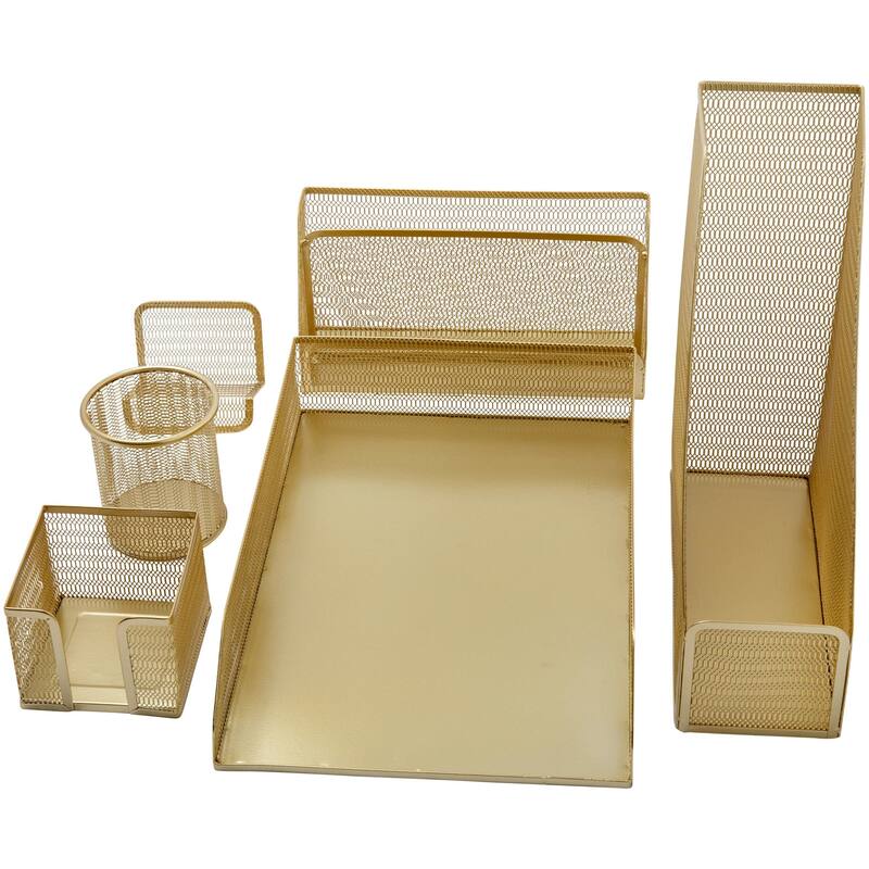 Flash Furniture HH-OHD14-6-MS Ryder 2-3/4" Tall Desktop Utility Office - Gold - Gold
