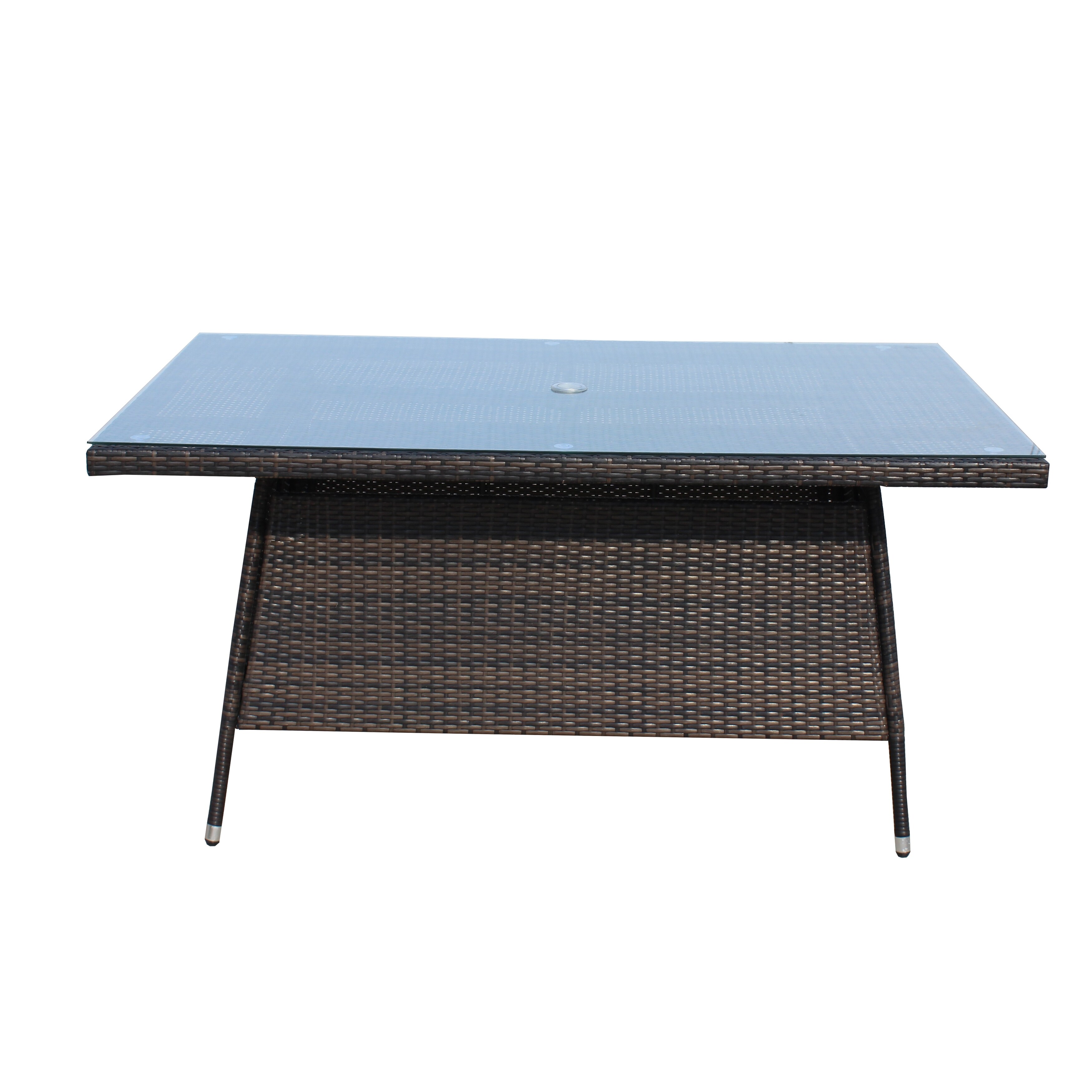 Grey rattan dining online table only