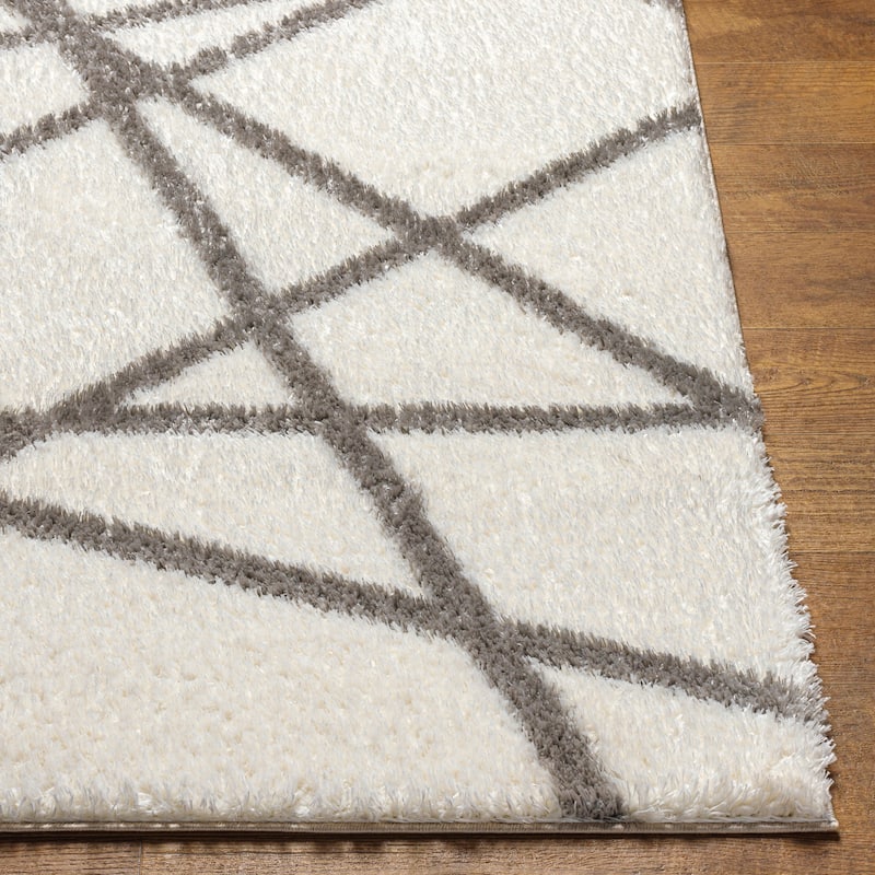 Livabliss Cloudy Graphic Stripes Plush Area Rug
