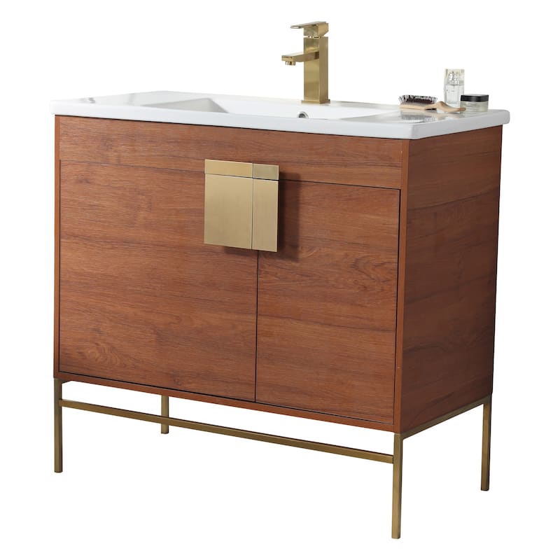 Modern Bathroom Vanity Set, Vireous China Sink Top 30"