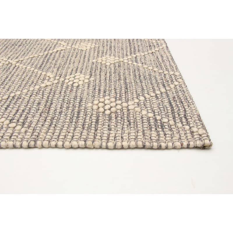 ECARPETGALLERY Braid weave Sienna Grey Wool Rug - 5'0 x 8'6