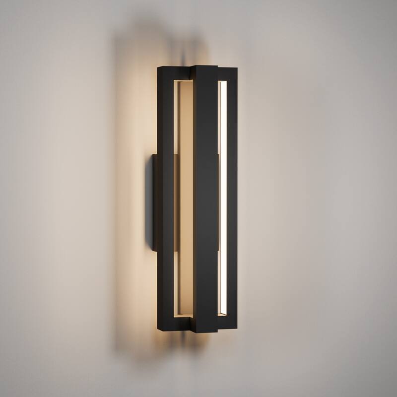 LamQee Integrated Matte Black Aluminum LED Outdoor Wall Sconce 15inch - 1-Pack/15inch