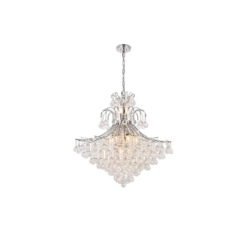 Fleur Illumination 15 light Chrome Chandelier - Chrome/royal cut crystals