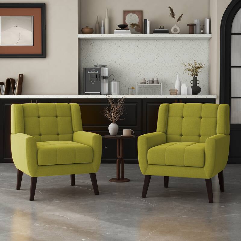 Set of 2 Tufted Upholstered Accent Armchair