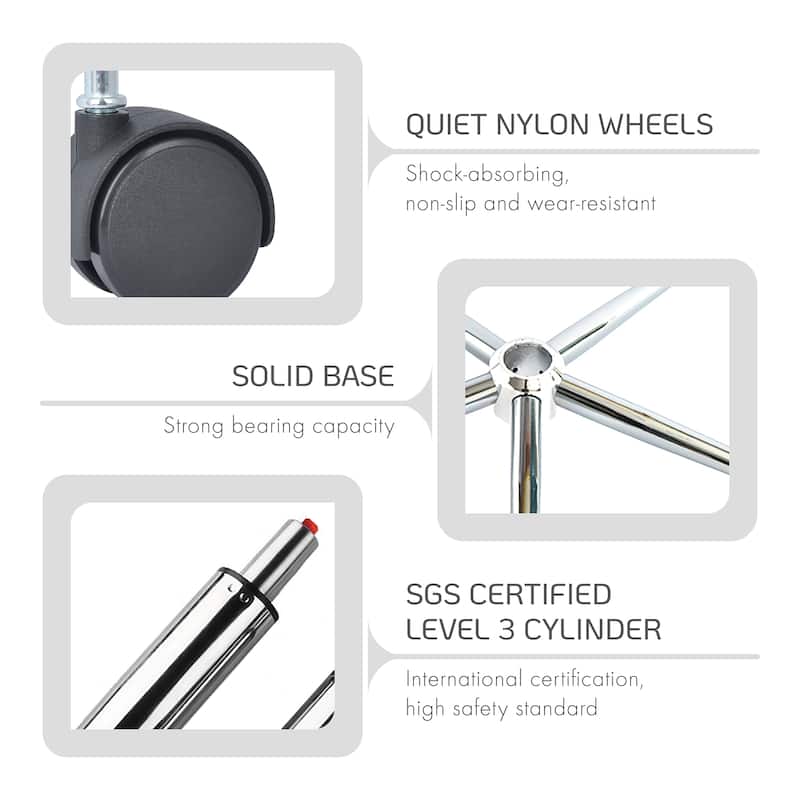 Porthos Home Cole Ergonomic Office Chair, Casters and Footers Both Included