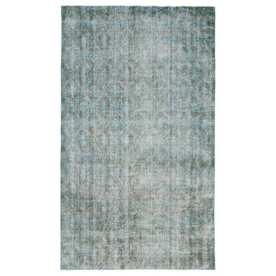 ECARPETGALLERY Hand-knotted Color Transition Dark Green Wool Rug - 4'10 x 8'2