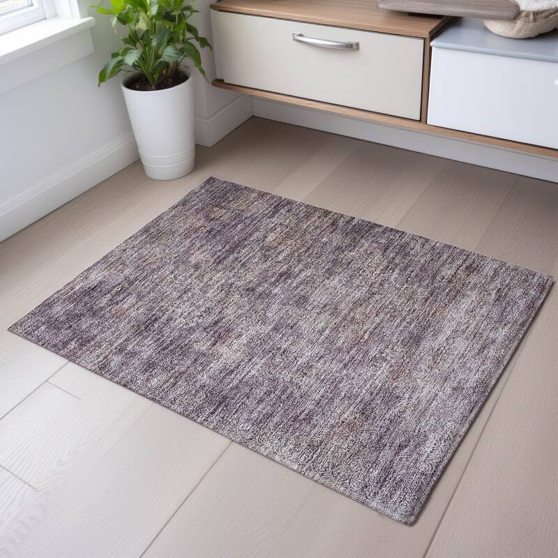 Premium Washable Super Soft Distressed Farmhouse Mayfield Rug - Plum - 1'8" x 2'6"