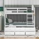 preview thumbnail 19 of 30, Modern Twin Over Twin Bunk Bed With Trundle And Drawers,Sturdy Frame for Bedroom