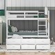 preview thumbnail 17 of 30, Twin Over Twin Wood Bunk Bed with Trundle and Drawers White