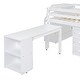 preview thumbnail 41 of 43, Full Size Storage Bed All-in-one Wooden Loft Bed with Retractable Writing Desk, Drawers, Storage Stairs and Shelves