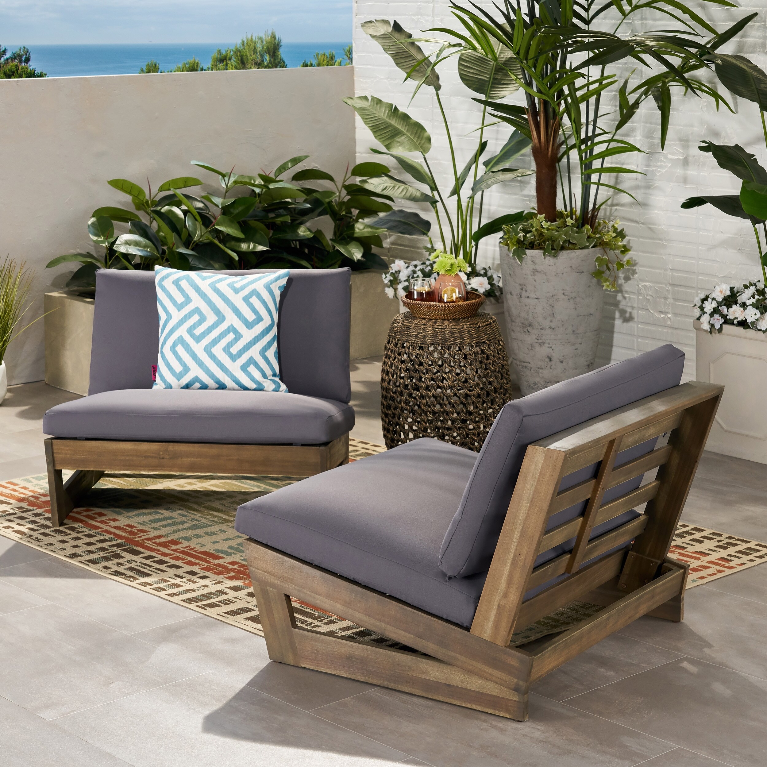Sherwood Outdoor Club Chairs Set of 2 by Christopher Knight Home