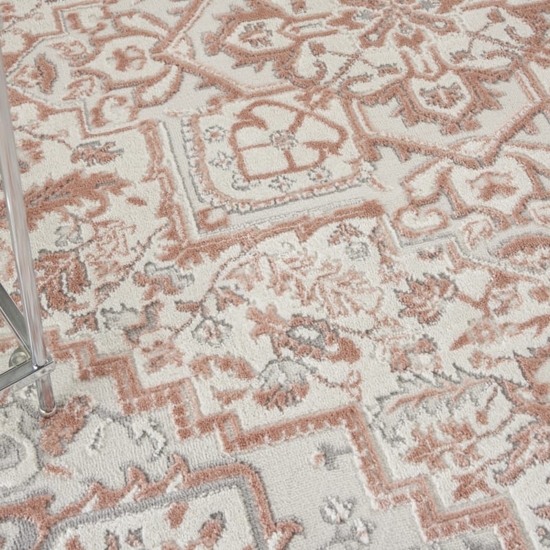 Kenu Power Loomed Floral Traditional Non Skid Low Pile Area Rug By HomeRoots - 87' X '63' X '0.25