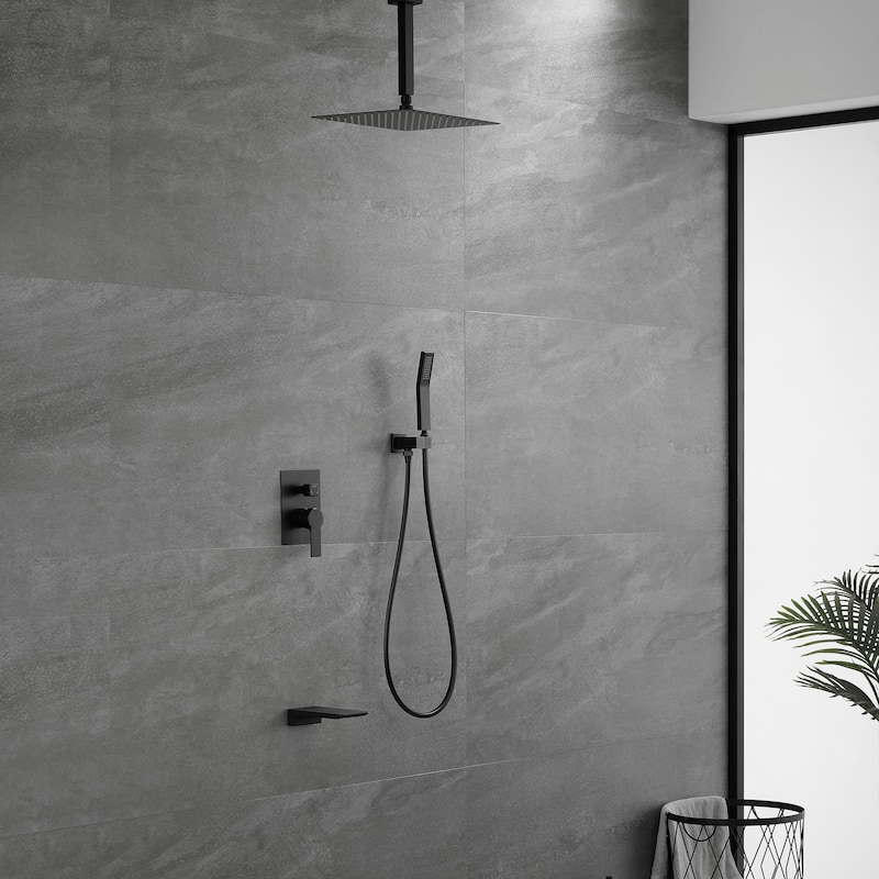 Ceiling Mount Shower Faucet and Tub Faucet with 10 inch Fixed Shower Head