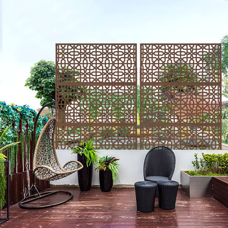 Outdoor Privacy Screen Free Standing Basil - Rust