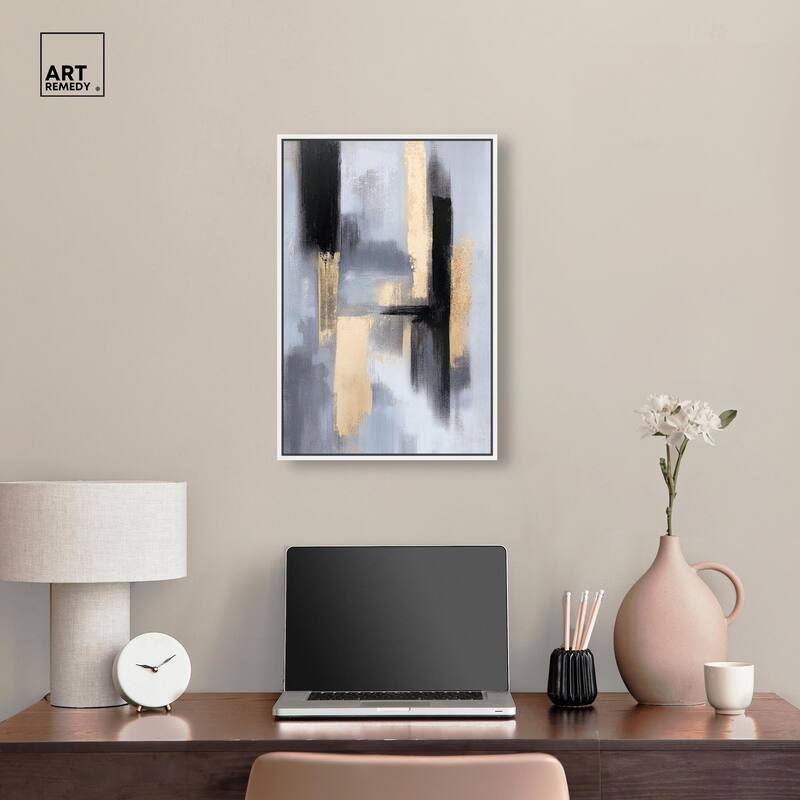 Onyx and Aureolin I Canvas by Art Remedy